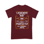 Legends Born In May 1981 Funny 40th Birthday T Shirts Gift 40 Years Old Birthday Shirt - Scotstee Shop