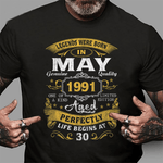 Legends Born In May 1991 Over 30th Birthday Party Over 30 Years Old Birthday Shirt 30th birthday shirts - Scotstee Shop
