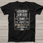 Legends Born January 1989 Awesome Birthday Gift Birthday Shirt - Scotstee Shop