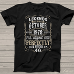 Legends Born October 1978 Years Old Awesome Birthday Gift Birthday Shirt - Scotstee Shop
