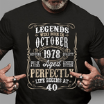 Legends Born October 1978 Years Old Awesome Birthday Gift Birthday Shirt - Scotstee Shop
