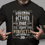 Legends Born October 1988 Awesome Birthday Gift Birthday Shirt - Scotstee Shop