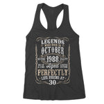 Legends Born October 1988 Awesome Birthday Gift Women's Tank Top - Scotstee Shop