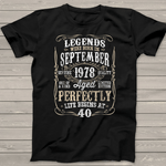 Legends Born September 1978 Awesome Birthday Gift Birthday Shirt - Scotstee Shop