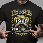 Legends February 1960 Birthday Gifts Birthday Shirt - Scotstee Shop