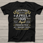 Legends Were Born In April 1935 Birthday Gifts Birthday Shirt - Scotstee Shop