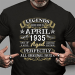 Legends Were Born In April 1935 Birthday Gifts Birthday Shirt - Scotstee Shop