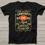 Legends Were Born In January 1981 Funny 40th Birthday T Shirts Gifts Birthday Shirt - Scotstee Shop