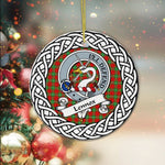 Lennox Tartan Ornament,  ceramic ornament, personalized christmas ornaments, christmas tree ornaments, christmas door decorations, Plaid Ornament, Tartan Ceramic Ornament