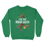 Leopard And Buffalo Plaid I'm The Nurse Witch Halloween Womens Halloween Sweatshirts, Halloween Sweatshirt Plus Size - Scotstee Shop