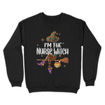 Leopard And Buffalo Plaid I'm The Nurse Witch Halloween Womens Halloween Sweatshirts, Halloween Sweatshirt Plus Size - Scotstee Shop
