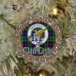 Leslie Celtic Circle Plaid Ornament Gift. Christmas Tree Ornament Tartan Ornament Great Christmas Ornaments Gift - Scotstee Shop
