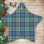 Leslie Hunting Ancient Tartan Ornament Star Ornament, Christmas Star Decorations, ceramic ornament, Plaid Star Ceramic Ornament, Christmas Ornament Decorations Gift