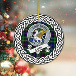 Leslie Tartan Ornament,  ceramic ornament, personalized christmas ornaments, christmas tree ornaments, christmas door decorations, Plaid Ornament, Tartan Ceramic Ornament