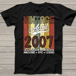 Limited Edition April 2007 Years Old Birthday Vintage Birthday Shirt - Scotstee Shop