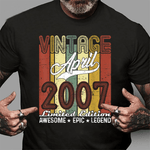 Limited Edition April 2007 Years Old Birthday Vintage Birthday Shirt - Scotstee Shop