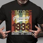 Limited Edition February 1933 Years Old Birthday Gift Vintage Birthday Shirt - Scotstee Shop