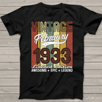 Limited Edition February 1933 Years Old Birthday Gift Vintage Birthday Shirt - Scotstee Shop