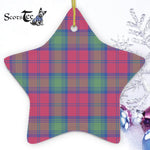 Lindsay Ancient Tartan Ornament Star Ornament, Christmas Star Decorations, ceramic ornament, Plaid Star Ceramic Ornament, Christmas Ornament Decorations Gift