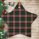 Lindsay Hunting Tartan Ornament Star Ornament, Christmas Star Decorations, ceramic ornament, Plaid Star Ceramic Ornament, Christmas Ornament Decorations Gift