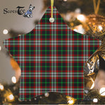 Lindsay Hunting Tartan Ornament Star Ornament, Christmas Star Decorations, ceramic ornament, Plaid Star Ceramic Ornament, Christmas Ornament Decorations Gift