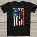 Scotstee Shop - Lineman gifts American flag Electric Cable Patriotic Lineman 4th Of July Shirt Lineman Shirts Power Lineman Tee Shirts