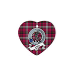 Little Scottish Clan Badge Plaid Christmas Ornaments Gift Heart Ornament Little Clan Tartan Ornaments, Plaid Ornament, christmas Ornament, plaid christmas ornament