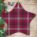 Little Tartan Ornament Star Ornament, Christmas Star Decorations, ceramic ornament, Plaid Star Ceramic Ornament, Christmas Ornament Decorations Gift