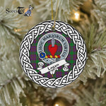 Logan Tartan Ornament,  ceramic ornament, personalized christmas ornaments, christmas tree ornaments, christmas door decorations, Plaid Ornament, Tartan Ceramic Ornament