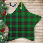 Lundin Tartan Ornament Star Ornament, Christmas Star Decorations, ceramic ornament, Plaid Star Ceramic Ornament, Christmas Ornament Decorations Gift