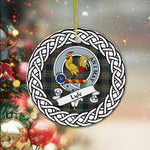 Lyle Tartan Ornament,  ceramic ornament, personalized christmas ornaments, christmas tree ornaments, christmas door decorations, Plaid Ornament, Tartan Ceramic Ornament