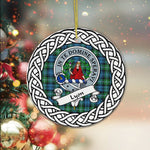 Lyon Tartan Ornament,  ceramic ornament, personalized christmas ornaments, christmas tree ornaments, christmas door decorations, Plaid Ornament, Tartan Ceramic Ornament