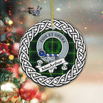 MacArthur Tartan Ornament,  ceramic ornament, personalized christmas ornaments, christmas tree ornaments, christmas door decorations, Plaid Ornament, Tartan Ceramic Ornament