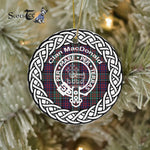 MacDonald Tartan Ornament,  ceramic ornament, personalized christmas ornaments, christmas tree ornaments, christmas door decorations, Plaid Ornament, Tartan Ceramic Ornament