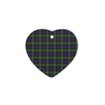 MacDonell of Glengarry Tartan Heart Ornaments, Christmas Tree Ornament, Plaid Christmas Ornaments, Ceramic Heart Christmas Tree Decoration, Christmas Ornament, Plaid Ornament, Tartan Ornament, Buffalo Plaid Ornament
