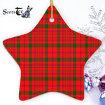 MacDonell Of Keppoch Modern Tartan Ornament Star Ornament, Christmas Star Decorations, ceramic ornament, Plaid Star Ceramic Ornament, Christmas Ornament Decorations Gift
