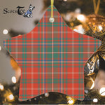 MacDougall Ancient Tartan Ornament Star Ornament, Christmas Star Decorations, ceramic ornament, Plaid Star Ceramic Ornament, Christmas Ornament Decorations Gift