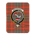 Scotstee Shop Tartan Plaid Blanket MacDougall Ancient Clan Crest Badge Scottish Tartan Plaid Sherpa Blanket