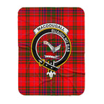 Scotstee Shop Tartan Plaid Blanket MacDougall Modern Clan Crest Badge Scottish Tartan Plaid Sherpa Blanket