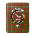 Scotstee Shop Tartan Plaid Blanket MacDougall Of Lochcarron Clan Crest Badge Scottish Tartan Plaid Sherpa Blanket