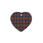MacDuff Hunting Modern Tartan Heart Ornaments, Christmas Tree Ornament, Plaid Christmas Ornaments, Ceramic Heart Christmas Tree Decoration, Christmas Ornament, Plaid Ornament, Tartan Ornament, Buffalo Plaid Ornament