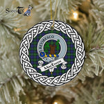 MacEwen Tartan Ornament,  ceramic ornament, personalized christmas ornaments, christmas tree ornaments, christmas door decorations, Plaid Ornament, Tartan Ceramic Ornament