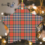 MacFarlane Ancient Tartan Ornament Star Ornament, Christmas Star Decorations, ceramic ornament, Plaid Star Ceramic Ornament, Christmas Ornament Decorations Gift