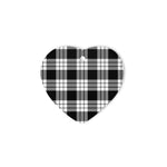 MacFarlane Black & White Tartan Heart Ornaments, Christmas Tree Ornament, Plaid Christmas Ornaments, Ceramic Heart Christmas Tree Decoration, Christmas Ornament, Plaid Ornament, Tartan Ornament, Buffalo Plaid Ornament