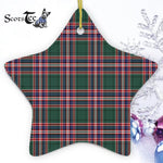 MacFarlane Hunting Modern Tartan Ornament Star Ornament, Christmas Star Decorations, ceramic ornament, Plaid Star Ceramic Ornament, Christmas Ornament Decorations Gift