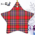 MacFarlane Modern Tartan Ornament Star Ornament, Christmas Star Decorations, ceramic ornament, Plaid Star Ceramic Ornament, Christmas Ornament Decorations Gift