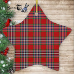 MacFarlane Tartan Ornament Star Ornament, Christmas Star Decorations, ceramic ornament, Plaid Star Ceramic Ornament, Christmas Ornament Decorations Gift