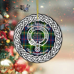MacFarquhar Tartan Ornament,  ceramic ornament, personalized christmas ornaments, christmas tree ornaments, christmas door decorations, Plaid Ornament, Tartan Ceramic Ornament