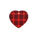 MacIan Tartan Heart Ornaments, Christmas Tree Ornament, Plaid Christmas Ornaments, Ceramic Heart Christmas Tree Decoration, Christmas Ornament, Plaid Ornament, Tartan Ornament, Buffalo Plaid Ornament