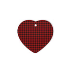 MacIver Red Tartan Heart Ornaments, Christmas Tree Ornament, Plaid Christmas Ornaments, Ceramic Heart Christmas Tree Decoration, Christmas Ornament, Plaid Ornament, Tartan Ornament, Buffalo Plaid Ornament